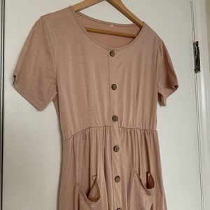 Pale Yellow Vintage Cotton T Shirt Dress